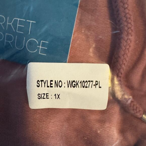 Market & Spruce Women’s Pullover Hoodie Colorblock Maroon White Gray NWT Plus 1X - Picture 9 of 9